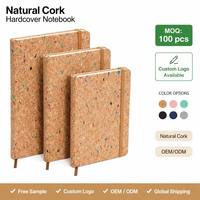 Carnet en liège naturel avec logo personnalisé, couverture rigide A5, journal écologique en terrazzo, vente en gros OEM, carnet avec bande élastique