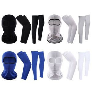 Unisex Full Face Sun Protection Mask Leg Covers Outdoor Cycling Set UV Protection Solid Color Adult Size - Product Image 1