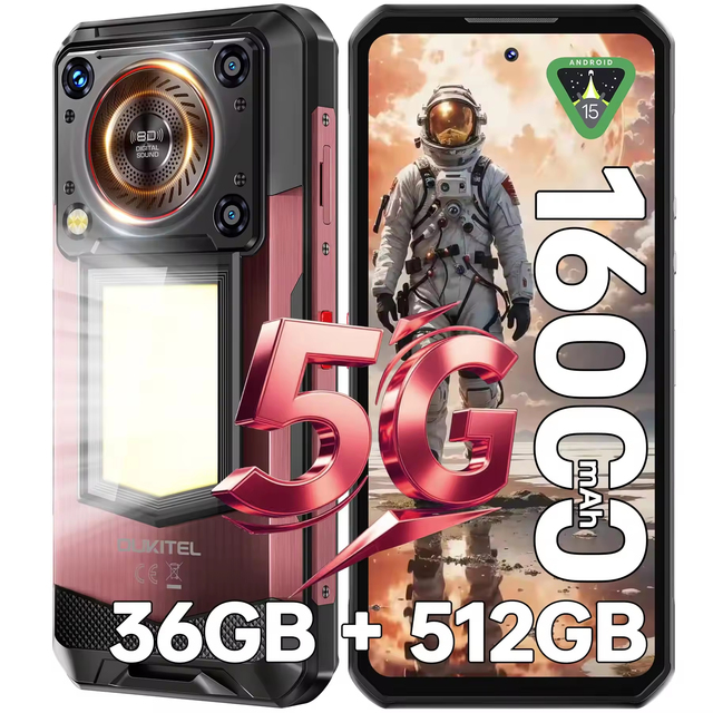 For OUKITEL WP56 5G Rugged Phone Brand New 6.8\" FHD+ 16000mAh 45W Charging 12GB 512GB 108MP Camera IP68 Outdoor Smartphone CDMA