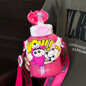 Elegante botella de agua aislada para hombres, mujeres y niños, de gran capacidad, con pajita y filtro para té, redonda, de acero inoxidable. - Product Image 4