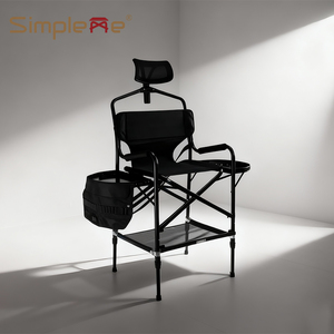 Silla de Barbero Plegable Ajustable en Altura Onwaysports para Asientos de 22/25/29 Pulgadas, Marco de Aluminio, Silla Portátil de Maquillaje para Sala de Estar - Product Image 1