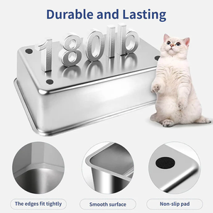 Arenero moderno de acero inoxidable al por mayor, fácil de limpiar, a prueba de óxido, semicerrado, bandeja grande para arena de mascotas, inodoro para gatos de interior. - Product Image 5