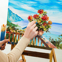 Ensemble de peinture acrylique de 30 couleurs comprenant 3 pinceaux, coffret cadeau complet pour enfants, toile de peinture pour adultes, bois, céramique