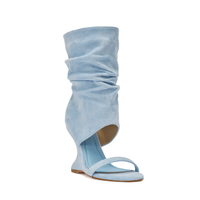 Sandales pour femmes avec logo personnalisé, design d'usine, talon compensé, bottines à la mode