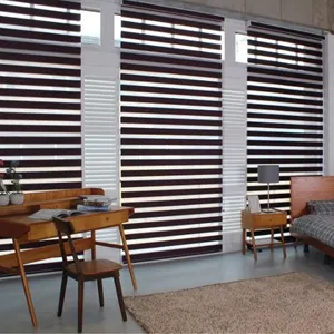 Guangzhou factory cheap price remote control WIFI zebra shade accessories electric screen blinds 5 star hotel curtain