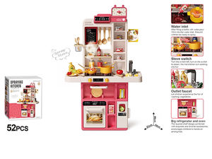 Jouets de cuisine pour enfants, maison de jeu de puzzle, <span class=keywords><strong>chef</strong></span> cuisinier, nourriture, 88 cm, jouets de cuisine, son, lumière, pulvérisation, table à manger, jouets, 69 pièces, dessin pour enfants - Product Image 6