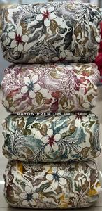 ผ้าเรยอนออร์แกนิคคุณภาพพรีเมียม ระบายอากาศได้ดี เนื้อผ้านุ่ม พิมพ์ลายฟอยล์ น้ำหนักเบา เหมาะสำหรับตัดเย็บเสื้อผ้า ชุดคุर्ติ กระโปรงปาลาซโซ - Product Image 2