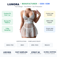 Nouvelle lingerie sexy pour femmes, ensemble en dentelle transparente en polyester à col halter, robe de nuit séduisante et passionnée