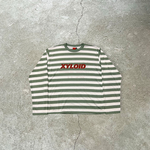 เสื้อยืดแขนยาวทรงบ็อกซี่ผ้าฝ้าย 100% ลายทางคุณภาพสูงสำหรับผู้ชาย คอกลม แขนยาว สไตล์สตรีทแวร์ฤดูใบไม้ร่วง - Product Image 1