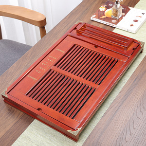 Postman Solid Wood <b>Tea</b> Tray With Drainage Drawer Type Traditional Style <b>Tea</b> Table For <b>Tea</b> <b>Set</b> - Product Image 4