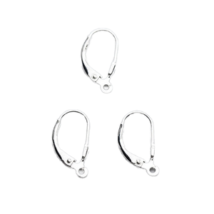 Lucky Fine Jewelry Components Drop Earring Loop French Hook Accessories 925 <b>Silver</b> Plated Leverback Earring <b>Wire</b> Jewelry Making - Product Image 1