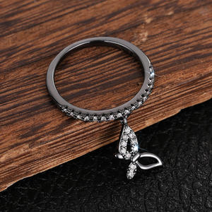 Bague Cocktail Lettre T0290 en Argent 925 Plaqué Rhodium avec Strass en Cristal Sertis Pavé, Bijou Cadeau pour Femme - Product Image 6