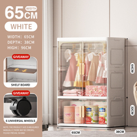 Armoire de chambre moderne en plastique haute résistance, boîte de rangement pliable avec hauteur réglable et fonctions extensibles