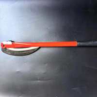 Faucille pliable à long manche, lame de 2,5 mm d'épaisseur, manche en plastique, finition brillante, acier au manganèse forgé, blanche, pour usage vétérinaire