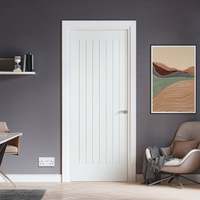 Porte shaker apprêtée blanche Prima 1 panneau porte shaker prémontée intérieure apprêtée à noyau solide