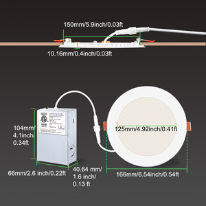 12-Pack Ultra-Thin 6 Inch 5CCT LED Recessed Ceiling Light Dimmable Canless <b>Downlight</b> 1050LM Brightness - Product Image 3