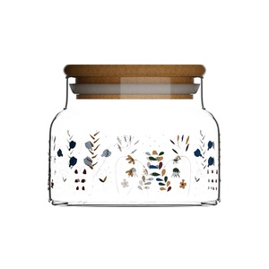 Kitchen Cookie Storage Candy Jar With Bamboo Lid Storage Jar Storage Bottles & Jars