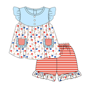 Ropa del 4 de julio para niños, Pelele con apliques de la independencia, camisas de rayas rojas, burbuja para recién nacidos - Product Image 6