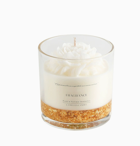 Nouvelle <span class=keywords><strong>bougie</strong></span> parfumée à la camélia dorée faite à la main, 400g, cire de soja, luxe haut de gamme, cadeau souvenir, mariage, anniversaire, fête des mères - Product Image 4