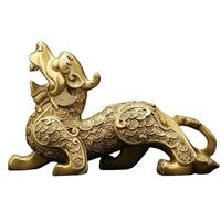 Décor à la maison métal artisanat licorne animal sculpture cuivre laiton chinois dragon Feng Shui Pixiu statue