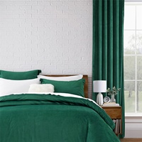 Juego de ropa de cama con certificado BSCI, cortina de terciopelo a juego, color liso, venta directa de fábrica