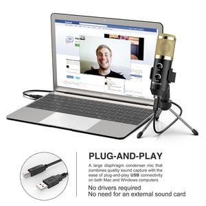Fifine microfono condensador podcast <span class=keywords><strong>micro</strong></span> professionnel de studio a condensatore USB microfono streaming di registrazione per il PC del computer portatile - Product Image 5