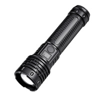 Lampe torche LED laser blanche rechargeable et zoomable avec lumière latérale COB, lampe tactique portable EDC, lumière d'avertissement arrière pour le camping
