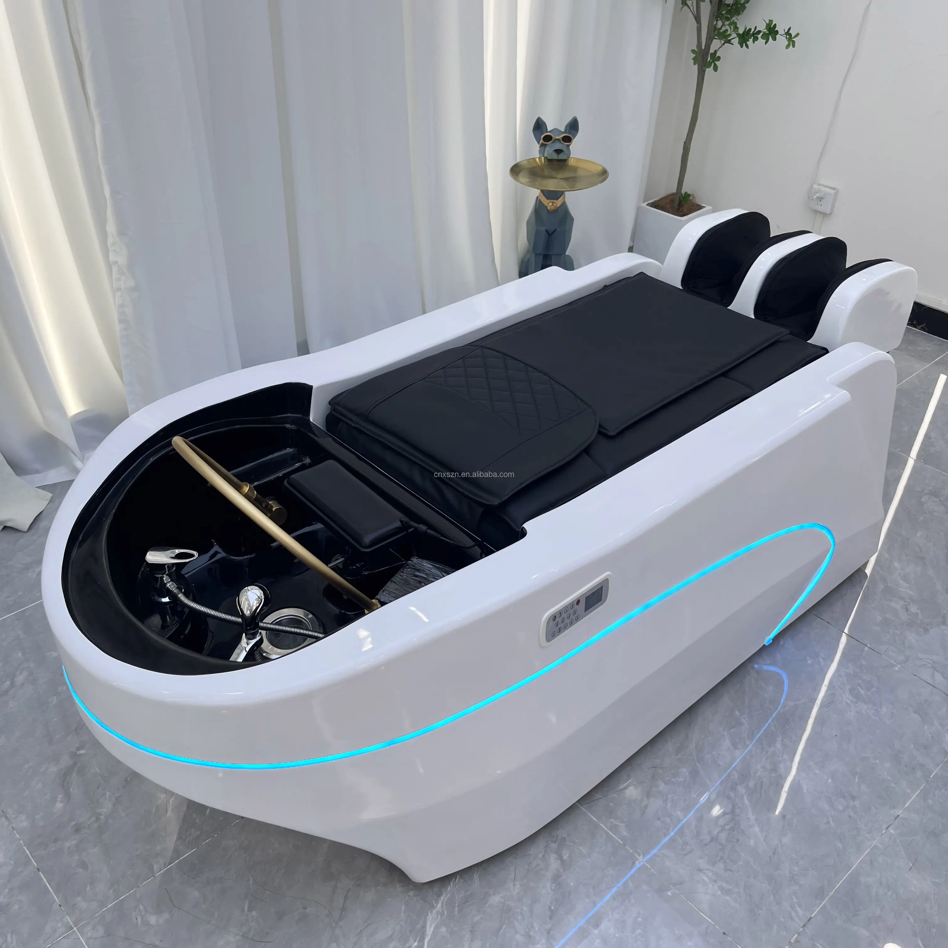 Hoofd Spa Liggen Wassen Haarstoel Salon Met Watercirculatie Stoomboot Elektrische Massage Shampoo Tafels Bed