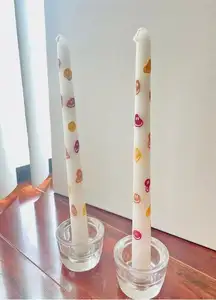 Оптовая продажа цветные разные цветочные окрашенные конусные свечи напечатанные палочки ароматические свечи