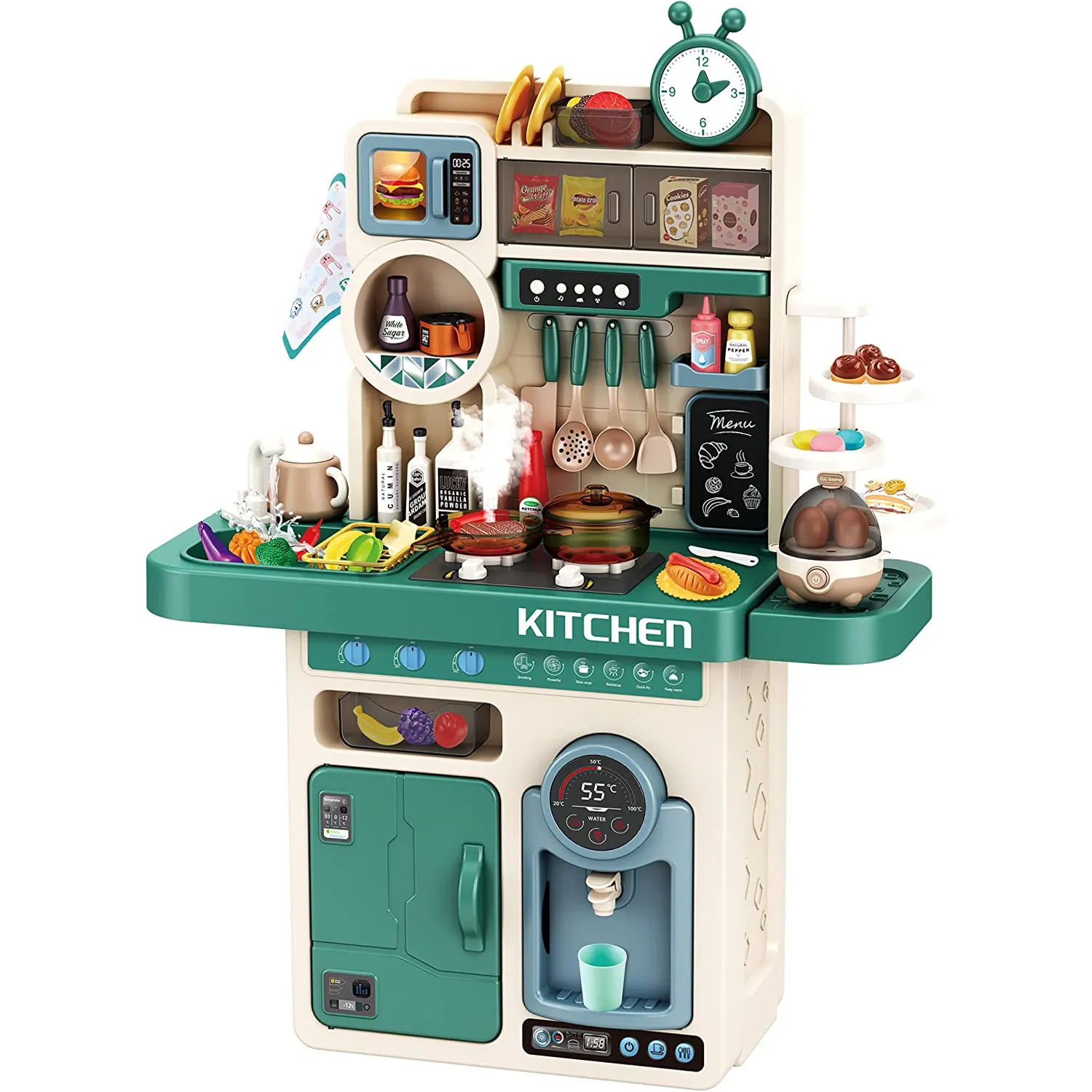 89PCS Kids Children's Pretend Play Preschool Kitchen Set Brinquedos de plástico Big Role Play Kitchen Play Set Toy para crianças Meninas Meninos