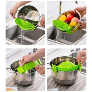 Nhà bếp thoát nước Công cụ nồi căng colander mì ống drainer thực phẩm Clip giỏ Silicone Lọc Rau rửa chao - Product Image 4