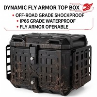 Coffre de moto à fixation rapide avec panneau latéral en grille MOLLE et cadre en alliage d'aluminium de 45 L