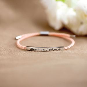 Bracelet Motivationnel en Acier Inoxydable, Souviens-Toi Qui Tu Es, Bracelet Design Tube - Product Image 4