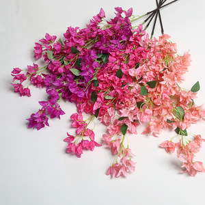 Popolare a buon mercato decorativo in seta artificiale bouganville ramo 128 <span class=keywords><strong>testa</strong></span> bianco rosa rosso 115cm per la casa di nozze Bar negozio di arredamento - Product Image 3