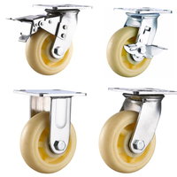 Roda Polypropylene 4 5 6 8 Inch dengan Rem, Roda Universal 260 320 380 460 KG, Bantalan Bola Ganda, Caster Tugas Berat