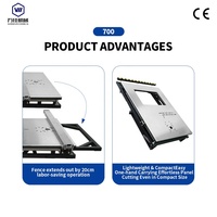 Scie à table coulissante portable WANJIA 700 avec bande de roulement étendue pour une coupe de planches larges, équipement de menuiserie qui rend le travail plus facile