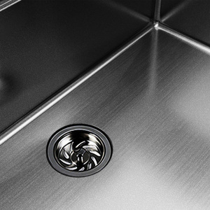 Évier de cuisine 33 pouces en acier inoxydable 304 brossé, fait main, moderne, à cuve unique, avec façade en forme d'apron, noir, garantie 5 ans, pour cuisine domestique - Product Image 3