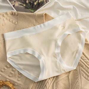 Braguitas de Cintura Media para Mujer, Tejido Sólido, Sin Costuras, Transpirables, Suaves, Antibacterianas 7A, 100% Algodón - Product Image 1