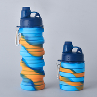 OUYADA personnalisé presser léger course boisson réutilisable Portable pliable voyage Camping randonnée pliable Silicone bouteille d'eau