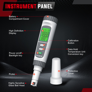 Medidor de <span class=keywords><strong>pH</strong></span> Tipo Pluma Recargable GVDA, Probador de Calidad del Agua Profesional, Probador de <span class=keywords><strong>pH</strong></span> Digital con Precisión de 0.01, Batería de Litio OEM - Product Image 3