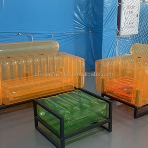 Portable <b>Inflatable</b> <b>Sofa</b> Lounge Chair - Lightweight, Leakproof TPU for Beach, Camping & Parties With Backrests - Product Image 2
