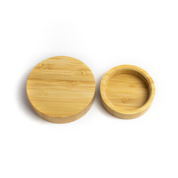 Venta Caliente de Fábrica, Botella de Especias de Lujo Personalizada, 61 mm, 80 mm, Tapa de Madera, Tapa de Bambú Real, Botella Cosmética, Tapa de Madera, Tapa de Bambú