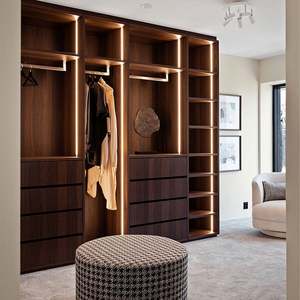 Placards modernes de luxe avec porte en verre sur mesure, en bois, en mélamine, pour chambre à coucher, dressing - Product Image 2