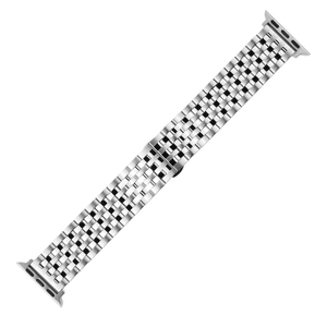 Bracelet de montre en titane pour montre connectée, fermoir à double bouton pliable, bracelet à maillons argentés, respirant, élastique, bracelet de remplacement - Product Image 2