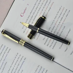 Jiangxi stationary supplier luxury black ring gold roller ballpoint mont blank pen with custom logo