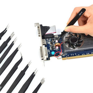 Set di 9 Pinzette Antistatiche in Acciaio Inox ESD, Strumenti di Precisione per Riparazioni Industriali, Elettronica e Saldatura - Product Image 2