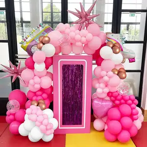 Pink Balloon Arch Kit Pink Metallic Rose Gold Balloons Garland With For Girl Women Birthday Engagement Proposal Wedding Supplies
