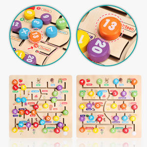 Nouveau <span class=keywords><strong>labyrinthe</strong></span> en bois avec chiffres et <span class=keywords><strong>lettres</strong></span> et pièces mobiles, jouet interactif intellectuel pour l'éducation précoce et la reconnaissance des formes chez les enfants - Product Image 3