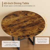 Ensemble de table à manger ronde pour 4 personnes, table de cuisine circulaire et 4 chaises, ensemble de table à manger 5 pièces avec plateau et sièges