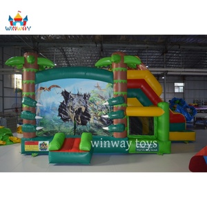 Combo inflable inspirado en dinosaurios personalizado para niños Playland & Party Bounce House para uso comercial de alquiler - Product Image 1